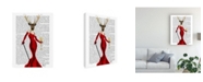 Trademark Global Fab Funky Glamour Deer in Red Canvas Art - 36.5" x 48"